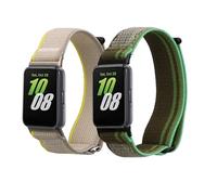 kwmobile 2x Nylon Strap for Samsung Galaxy Fit 3 Watch Strap - Replacement Watch Band Set - Wristband with Clasp - Black/Dark Grey/Green