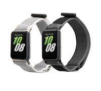 kwmobile 2x Nylon Strap for Samsung Galaxy Fit 3 Watch Strap - Replacement Watch Band Set - Wristband with Clasp - Black/Dark Grey/Green
