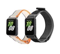kwmobile 2x Nylon Strap for Samsung Galaxy Fit 3 Watch Strap - Replacement Watch Band Set - Wristband with Clasp - Black/White