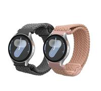 kwmobile 2x Nylon Strap for Samsung Galaxy Watch 4/5 / 6 Galaxy Watch 7 / FE Watch Strap - Replacement Watch Band Set - Wristband with Clasp - Grey/Dusty Pink