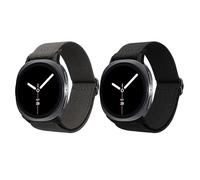 kwmobile 2x Nylon Strap for Samsung Galaxy Watch 8 Galaxy/Galaxy Watch 8 Classic 46mm Watch Strap - Replacement Watch Band Set - Wristband with Clasp - Black/Dark Grey