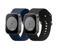 kwmobile 2x Straps for CMF by Nothing Watch Pro (D395) Watch Strap - Silicone Replacement Watch Strap Set - Replacement Bands Black/Dark Blue
