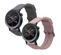 kwmobile 2x Straps for CMF Watch 3 Pro Watch Strap - Silicone Replacement Watch Strap Set - Replacement Bands Grey/Lavender