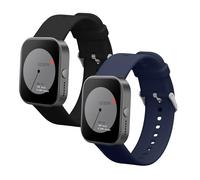 kwmobile 2x Straps for CMF Watch Pro 2 / Watch Pro 1 Watch Strap - Silicone Replacement Watch Strap Set - Replacement Bands Black/Dark Blue