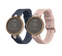 kwmobile 2x Straps for Garmin Lily Sport Watch Strap - Silicone Replacement Watch Strap Set - Replacement Bands Blue Grey/Dusty Pink