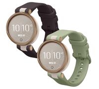 kwmobile 2x Straps for Garmin Lily Sport Watch Strap - Silicone Replacement Watch Strap Set - Replacement Bands Lavender/Pastel Green