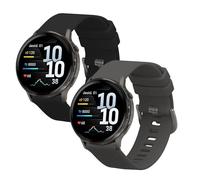 kwmobile 2x Straps for Garmin Venu 4 41mm Watch Strap - Silicone Replacement Watch Strap Set - Replacement Bands Black/Grey