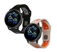 kwmobile 2x Straps for Garmin vivoactive 6 / vivomove Trend/Forerunner 55 Watch Strap - Silicone Replacement Watch Strap Set - Replacement Bands White/Orange/Black/Grey