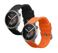 kwmobile 2x Straps for Huami Amazfit Balance A2286 Watch Strap - Silicone Replacement Watch Strap Set - Replacement Bands Black/Orange