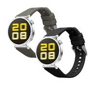 kwmobile 2x Straps for Huawei Watch GT5 41mm / GT5 Pro 42mm / Watch GT4 41mm Watch Strap - Silicone Replacement Watch Strap Set - Replacement Bands Black/Grey