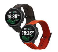 kwmobile 2x Straps for Suunto Race 2 / RUN/Race S/Suunto vertical / 9 Peak / 5 Peak Watch Strap - Silicone Replacement Watch Strap Set - Replacement Bands Black/Grey/Red