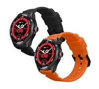 kwmobile 2x Straps for Ticwatch Pro 5 Enduro/Pro 5 / Atlas/iTouch Air 3 Watch Strap - Silicone Replacement Watch Strap Set - Replacement Bands Black/Orange