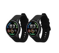 kwmobile 2x Straps for Xiaomi Mi Watch Color Sport / S1 Active Watch Strap - Silicone Replacement Watch Strap Set - Replacement Bands Black/Black