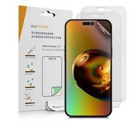 kwmobile 3x Screen Film for Apple iPhone 16 Plus - Anti-Glare Phone Screen Protector, Anti-Fingerprint, Scratch Resistant, Bubble-Free