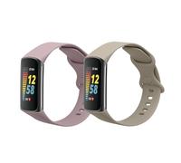 kwmobile 3x Straps for Fitbit Charge 6 / Charge 5 Watch Strap - Silicone Replacement Watch Strap Set - Replacement Bands Black/Dark Blue/White