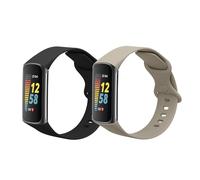 kwmobile 3x Straps for Fitbit Charge 6 / Charge 5 Watch Strap - Silicone Replacement Watch Strap Set - Replacement Bands Black/Dark Blue/White
