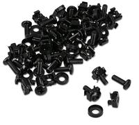 kwmobile 50 Pack M6 Cage Nuts, Bolts and Washers Kit - For Patch Panel Rack Mount Equipment Data Network Cabinets Size 19 Inch and 10 Inch - Black