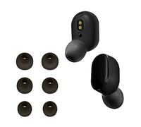 kwmobile 6x Replacement Ear Tips Compatible with Xiaomi Redmi AirDots 3/2 / 1 - Silicone Tips for Earphones - Black