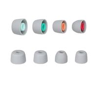 kwmobile 8 Silicone Ear Tips for In Ear Headphones - Replacement 4mm-5.5mm Earphone Earbuds - Inner Eartips XS/S/M/L Set - Light Grey