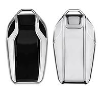 kwmobile Car Key Cover - BMW Compatible Display Key Fob - Soft TPU - Silver High Gloss