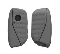 kwmobile Car Key Cover Compatible with BMW 4-button X7 X1 U11 iX ix1 7 Series G07 I7 Car Key Key Cover - Silicone Protective Car Key Fob Case - Grey/Black