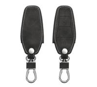 kwmobile Car Key Cover Compatible with BYD Atto 3 / Sealion/Han/Tang/Dolphin/Seal - Synthetic Nubuck Leather Fob Cover - Dark Grey
