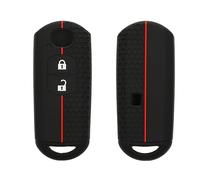kwmobile Car Key Cover Compatible with Mazda 2 Button Car Key Keyless Go Key Cover - Silicone Protective Car Key Fob Case - Black/Red
