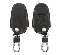 kwmobile Car Key Cover Compatible with Opel 3 Button Car Key Smart Key only Keyless Go - Synthetic Nubuck Leather Fob Cover - Dark Grey