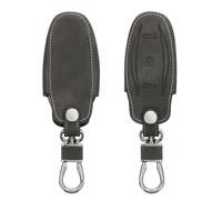 kwmobile Car Key Cover Compatible with Tesla Model Y/Model 3 - Synthetic Nubuck Leather Fob Cover - Dark Grey