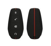 kwmobile Car Key Cover for BYD Atto 3 / Sealion / Han / Tang / Dolphin / Seal Cover - Protective Key Fob Case - Soft Anti-Slip Shell - Scratch Resistant - Black / Red