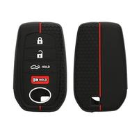 kwmobile Car Key Cover for Toyota Venza Highlander Tundra Corolla 2019-2024 Cover - Protective Key Fob Case - Soft Anti-Slip Shell - Scratch Resistant - Black / Red