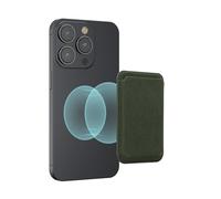 kwmobile Card Holder Compatible With Apple iPhone 16/15 / 14/13 / 12 Series Cards Holder Up to 3 Cards - Compatible with MagSafe - Forest Green