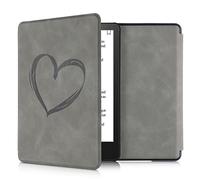 kwmobile Case Compatible with Amazon Kindle Paperwhite 11 Generation 2021 Case - Cover for Kindle Paperwhite Case w/Magnet - Brushed Heart Grey