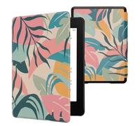 kwmobile Case Compatible with Amazon Kindle Paperwhite 11 Generation 2021 Case - PU Cover for Kindle Paperwhite Case w/Magnet - Tropical Jungle Pink/Yellow/Green