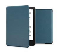 kwmobile Case Compatible with Amazon Kindle Paperwhite 11. Generation 2021 - PU Nubuck Leather Protective e-Reader Flip Case Cover - Petrol