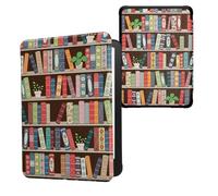 kwmobile Case Compatible with Amazon Kindle Paperwhite (2024)/Colorsoft Case - eReader Cover - Summer Library Blue/Green/Dark Pink