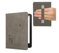 kwmobile Case Compatible with Amazon Kindle Paperwhite (2024)/Colorsoft - Faux Nubuck Leather - Dandelion Love Grey