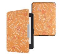 kwmobile Case Compatible with Amazon Kindle Paperwhite Case - eReader Cover - Autumn White/Orange/Brown