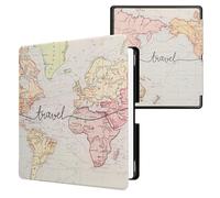 kwmobile Case Compatible with Amazon Kindle Scribe (2024) Case - eReader Cover - Travel Black/Multicolor