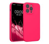 kwmobile Case Compatible with Apple iPhone 14 Pro Max Case - Slim TPU Silicone Phone Cover - Soft Touch Finish - Neon Pink