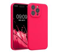 kwmobile Case Compatible with Apple iPhone 15 Pro Max Case - Slim TPU Silicone Phone Cover - Soft Touch Finish - Neon Pink
