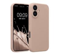 kwmobile Case Compatible with Apple iPhone 16 Case - Slim TPU Silicone Phone Cover - Soft Touch Finish - Dusty Pink
