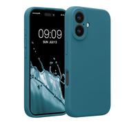 kwmobile Case Compatible with Apple iPhone 16 Case - Slim TPU Silicone Phone Cover - Soft Touch Finish - Teal Matte