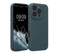 kwmobile Case Compatible with Apple iPhone 16 Pro Case - Slim TPU Silicone Phone Cover - Soft Touch Finish - Dark Slate
