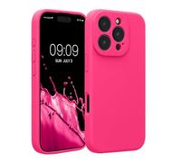 kwmobile Case Compatible with Apple iPhone 16 Pro Case - Slim TPU Silicone Phone Cover - Soft Touch Finish - Neon Pink