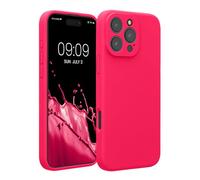kwmobile Case Compatible with Apple iPhone 16 Pro Max Case - Slim TPU Silicone Phone Cover - Soft Touch Finish - Neon Pink
