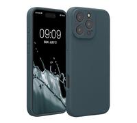 kwmobile Case Compatible with Apple iPhone 16 Pro Max Case - Slim TPU Silicone Phone Cover - Soft Touch Finish - Dark Slate