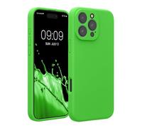 kwmobile Case Compatible with Apple iPhone 16 Pro Max Case - Slim TPU Silicone Phone Cover - Soft Touch Finish - Lime Green