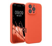 kwmobile Case Compatible with Apple iPhone 16 Pro Max Case - Slim TPU Silicone Phone Cover - Soft Touch Finish - Vivid Coral