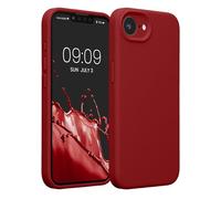 kwmobile Case Compatible with Apple iPhone 16e Case - Slim TPU Silicone Phone Cover - Soft Touch Finish - Rhubarb Red